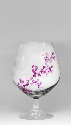 Cherry Blossom Wine Decanter Hand Painted 